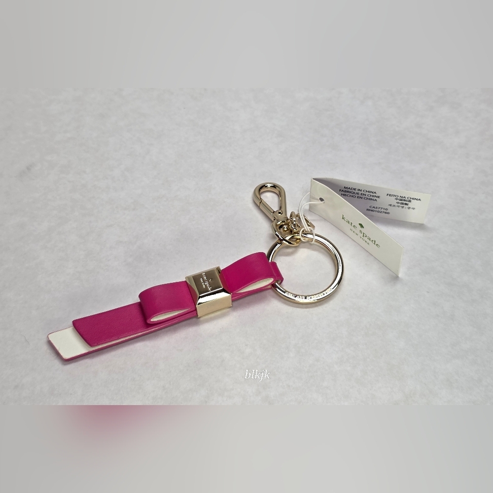kate spade Key Fob/Bag Charm *Pink/White* NWT - Picture 7 of 12